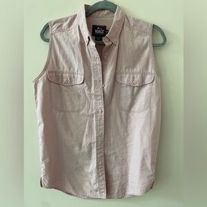 WOOLRICH VINTAGE 1960s Pink Sleeveless Button Down Shirt Size Medium